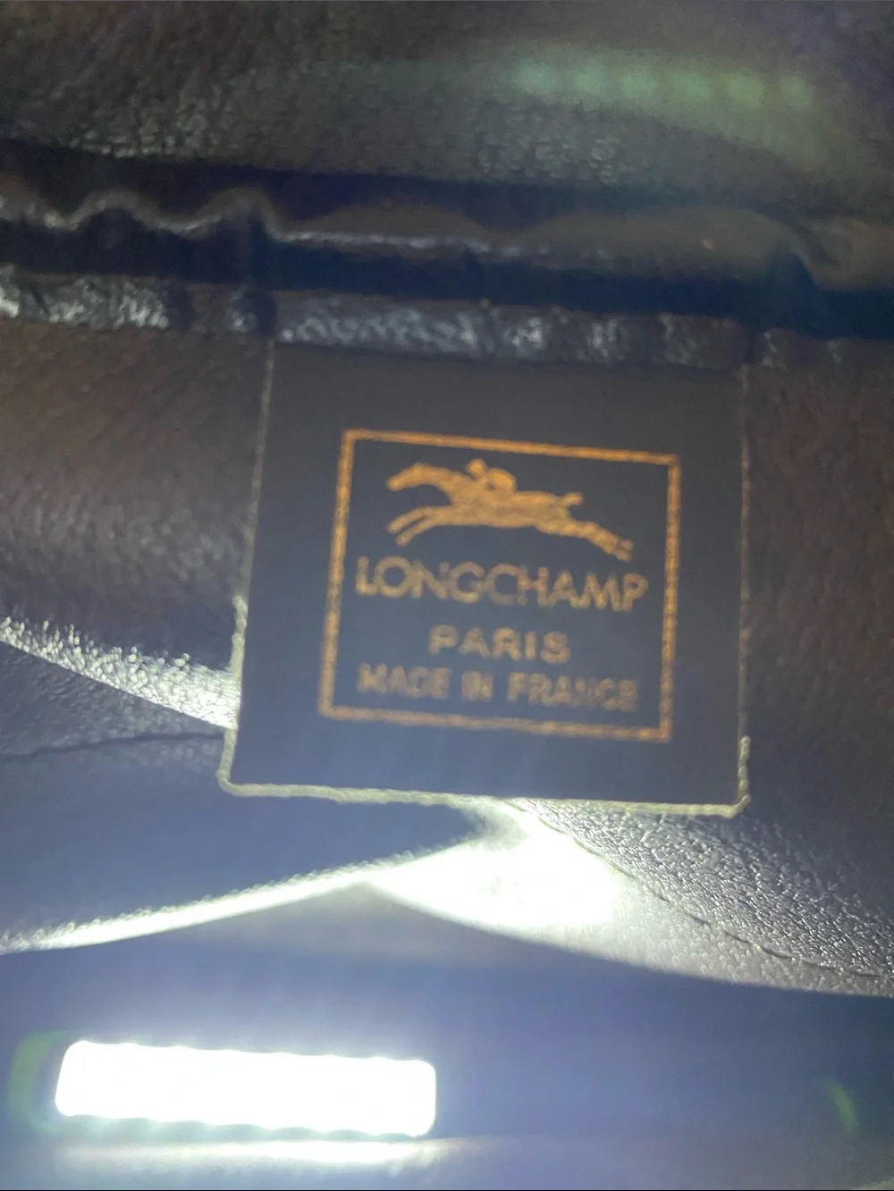 Longchamp Vintage Brown Leather Horse Motif Purse